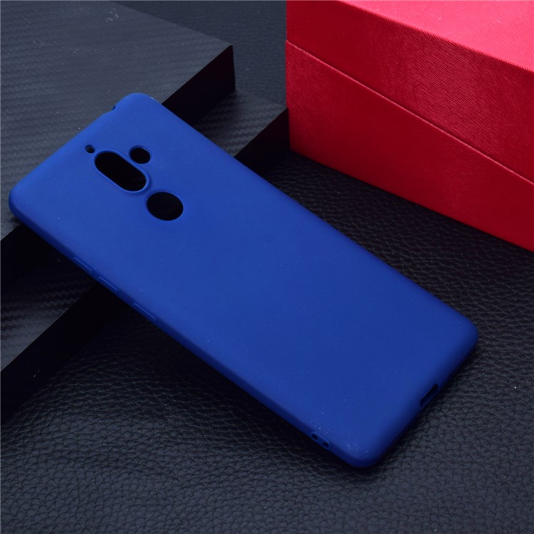 Soft Matte TPU Cell Phone Case for Nokia 7 plus - Dark Blue-7