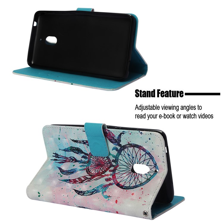 Pattern Printing Mobile Phone Leather Wallet Case for Nokia 2.1 - Dream Catcher-4