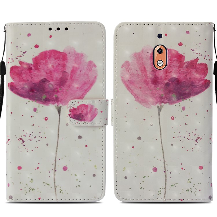 Pattern Printing Stand Leather Wallet Case for Nokia 2.1 - Vivid Flower-3