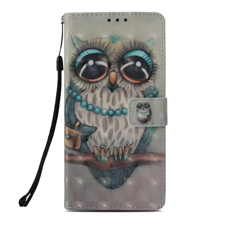 Pattern Printing Leather Wallet Case Accessory for Nokia 2.1 - Owl Pattern-2