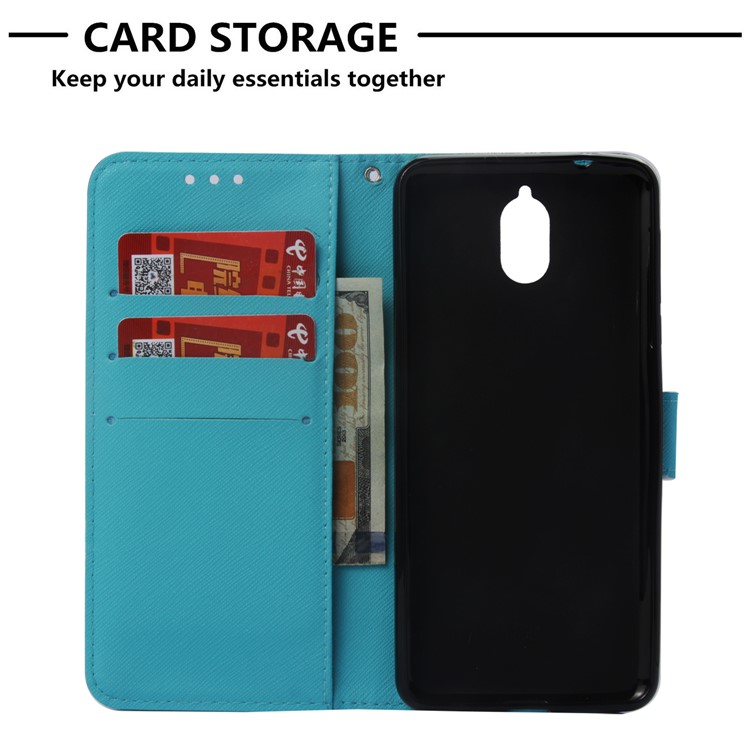 Pattern Printing Leather Wallet Case for Nokia 3.1 - Butterfly Pattern-6