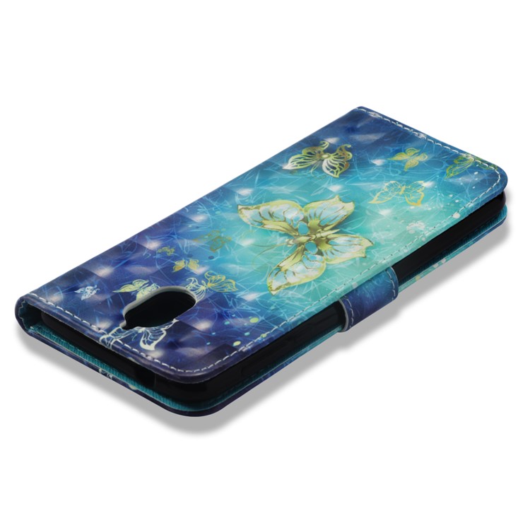 Pattern Printing Leather Wallet Case for Nokia 3.1 - Butterfly Pattern-8