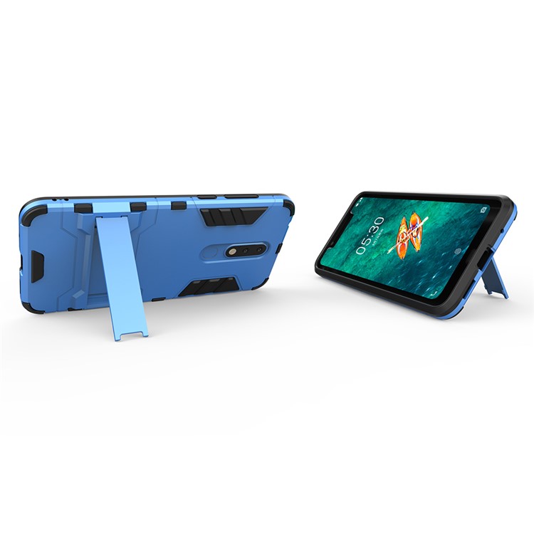 Cool Guard Plastic + TPU Hybrid Cellphone Case with Kickstand for Nokia 5.1 Plus / X5 - Baby Blue-5