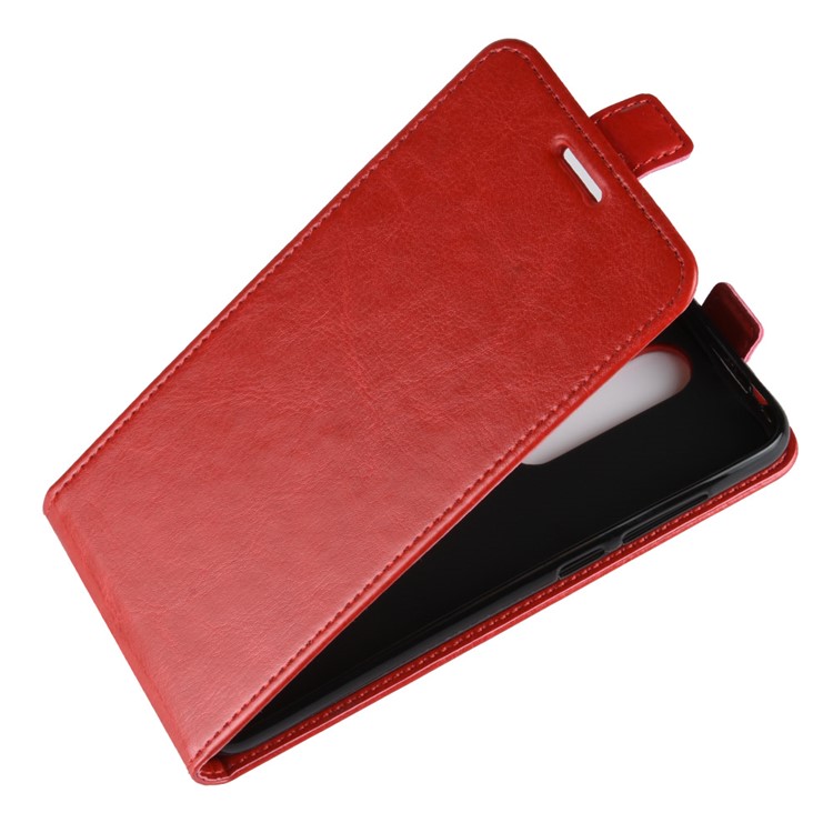 Crazy Horse Vertical Flip Card Holder Leather Shell for Nokia 5.1 Plus / X5 - Red-4