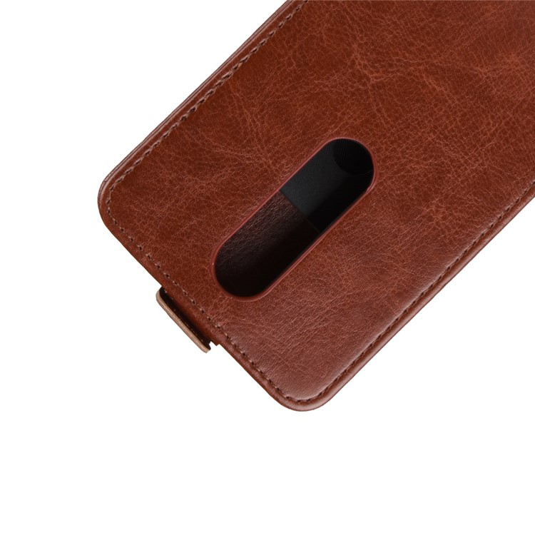 Crazy Horse Vertical Flip Card Slot Leather Casing for Nokia 5.1 Plus / X5 - Brown-5