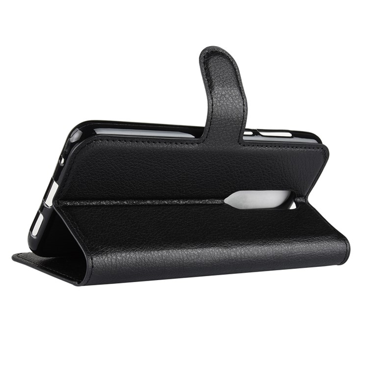 Litchi Skin Wallet Leather Stand Case for Nokia 5.1 Plus / X5 - Black-6