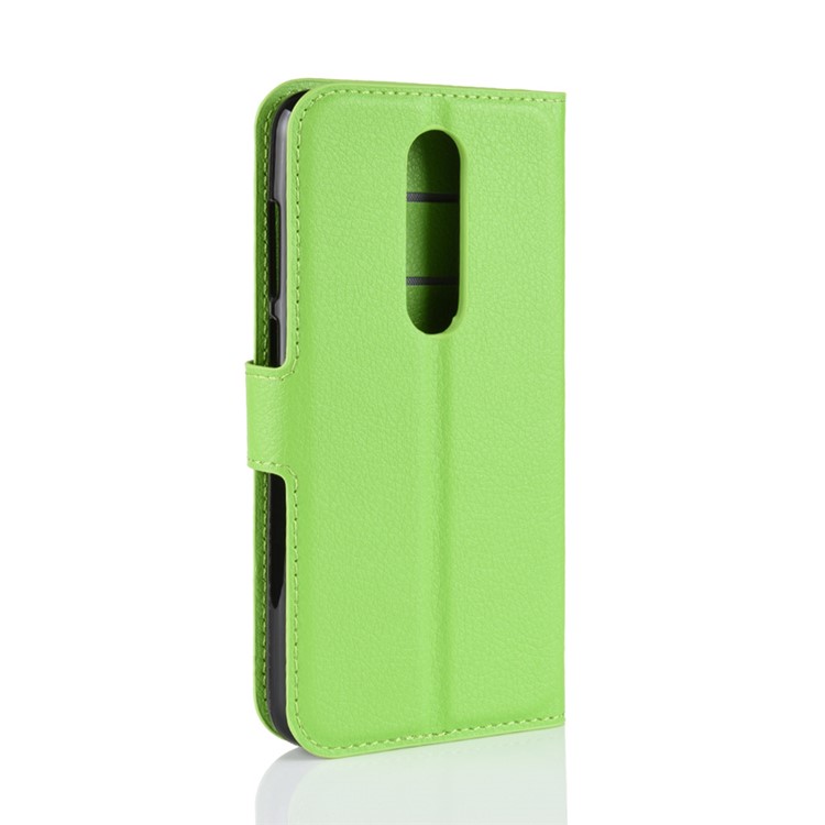 Litchi Skin Leather Stand Cover with Card Slots for Nokia 5.1 Plus / X5 - Green-3