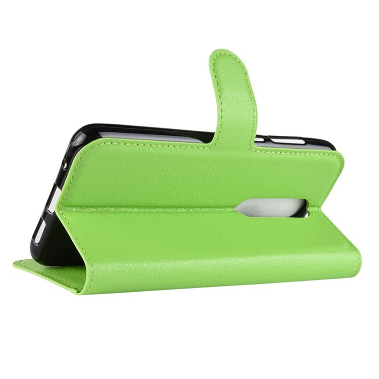 Litchi Skin Leather Stand Cover with Card Slots for Nokia 5.1 Plus / X5 - Green-6