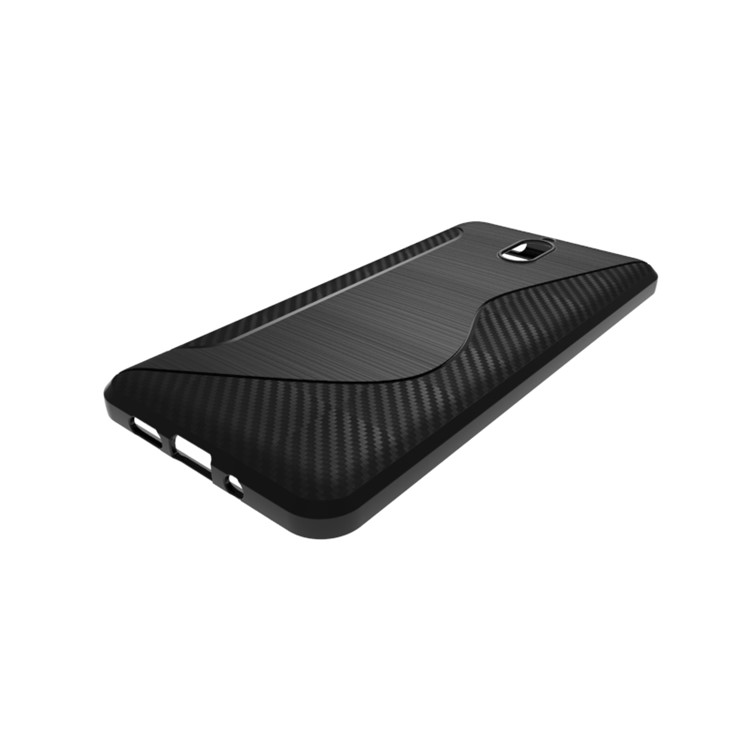 For Nokia 3.1 S Shape Carbon Fiber Texture Brushed TPU Cell Phone Case - Black-6