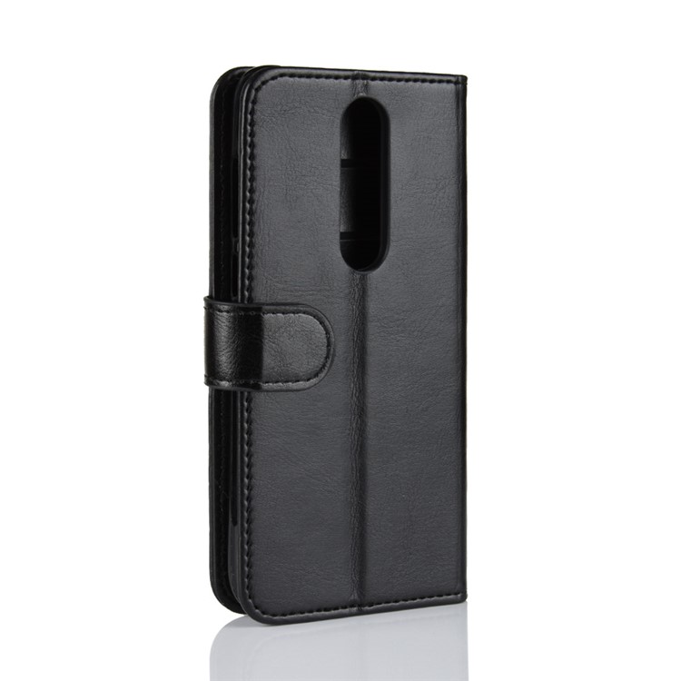 Crazy Horse Wallet Leather Stand Case for Nokia 5.1 Plus / X5 - Black-4