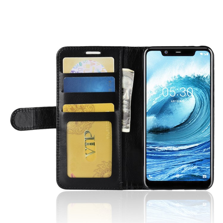Crazy Horse Wallet Leather Stand Case for Nokia 5.1 Plus / X5 - Black-5