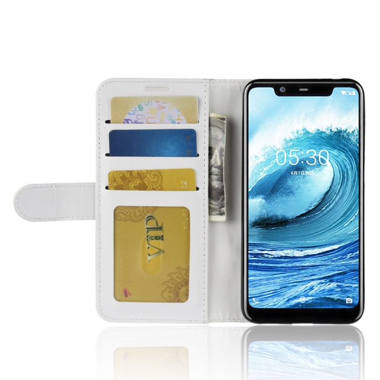 Crazy Horse Wallet Leather Stand Cover for Nokia 5.1 Plus / X5 - White-5