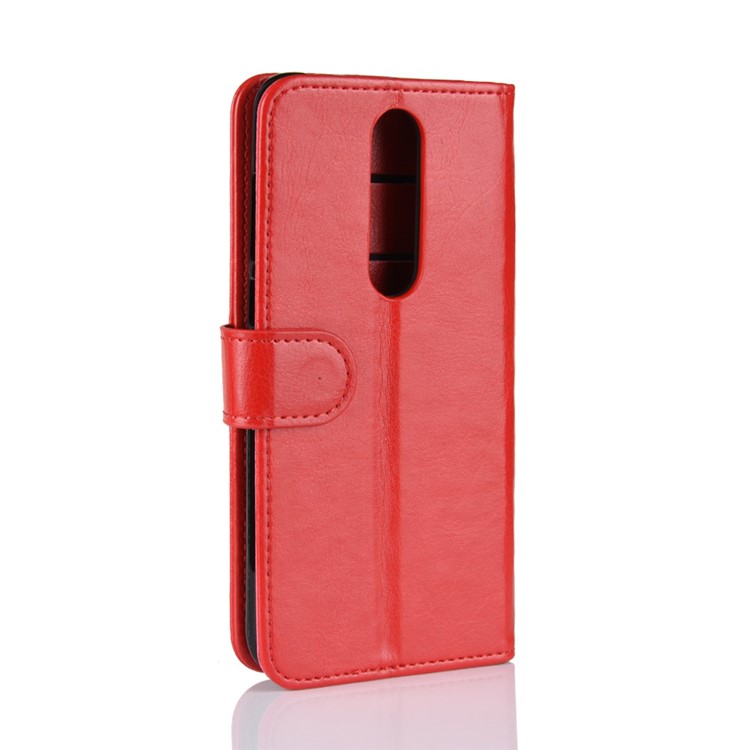 Crazy Horse Magnetic Leather Stand Case for Nokia 5.1 Plus / X5 - Red-4