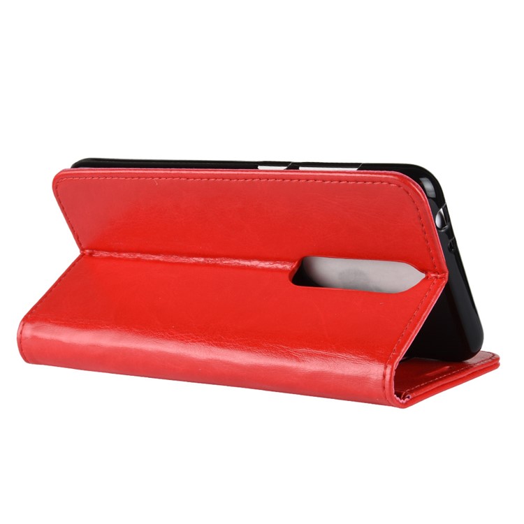 Crazy Horse Magnetic Leather Stand Case for Nokia 5.1 Plus / X5 - Red-8
