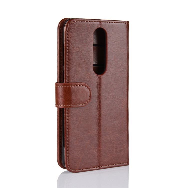 Crazy Horse Magnetic Leather Stand Cover for Nokia 5.1 Plus / X5 - Brown-3