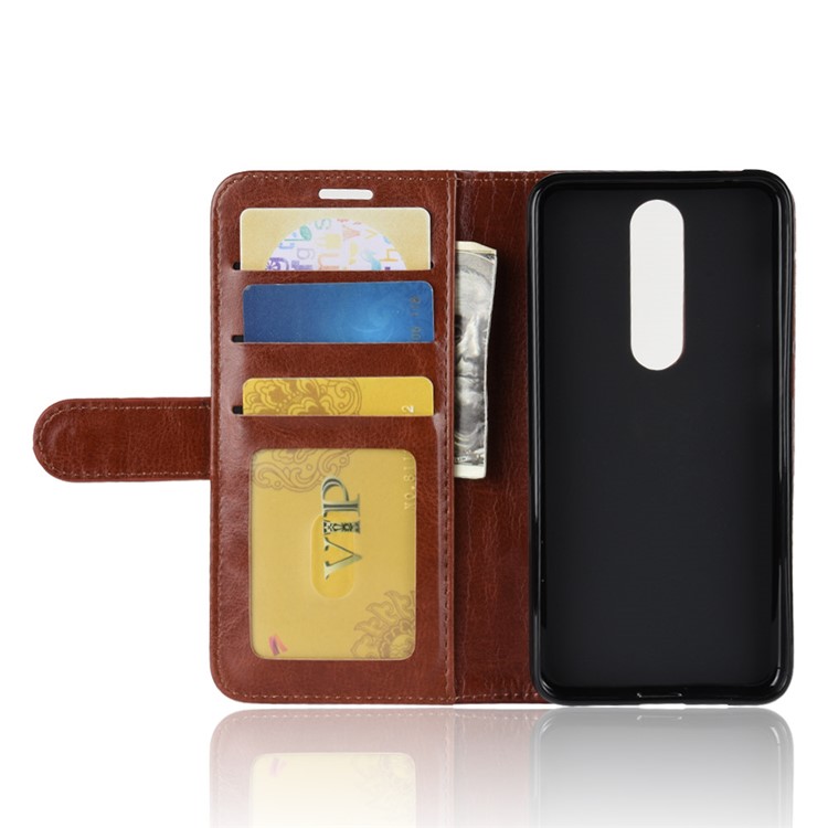 Crazy Horse Magnetic Leather Stand Cover for Nokia 5.1 Plus / X5 - Brown-6
