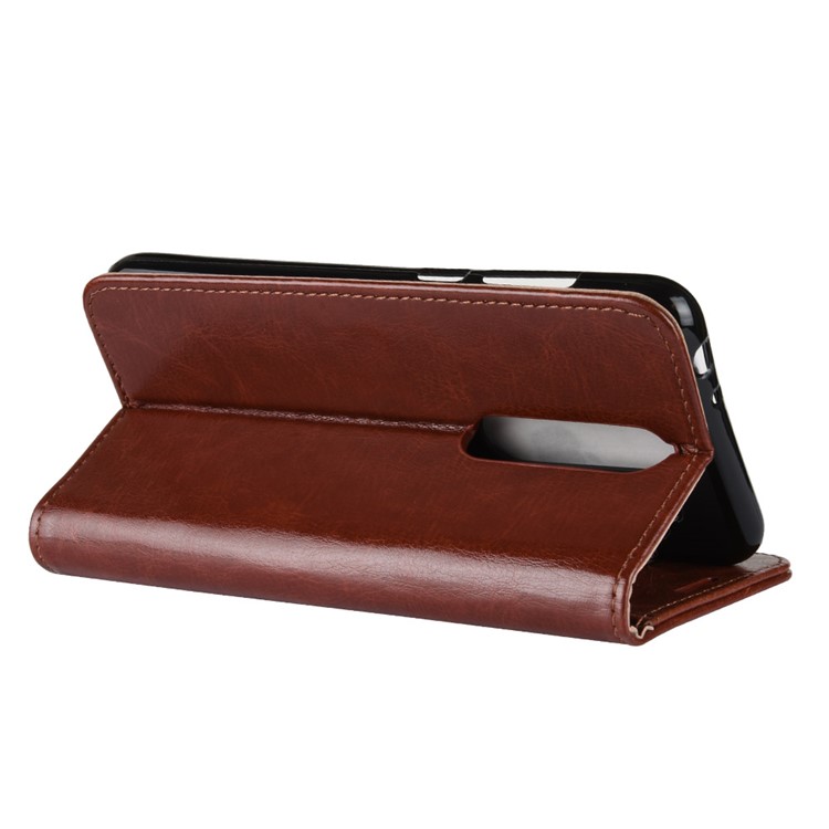 Crazy Horse Magnetic Leather Stand Cover for Nokia 5.1 Plus / X5 - Brown-8
