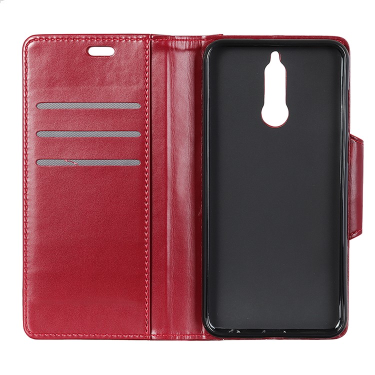 Leather Wallet Stand Mobile Phone Casing for Nokia 5.1 - Wine Red-5