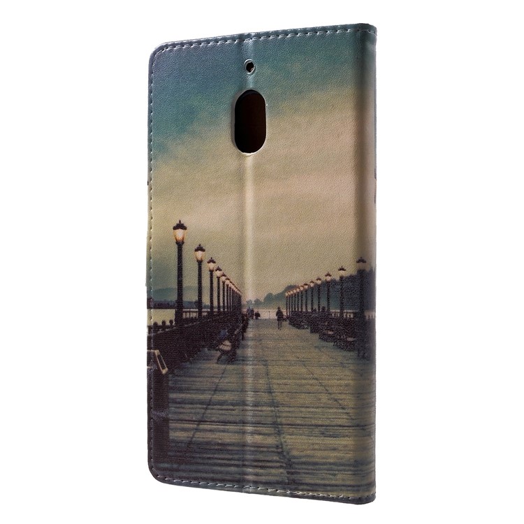 Pattern Printing Wallet Leather Phone Casing with Stand for Nokia 2.1 - Dock at Sunset-2