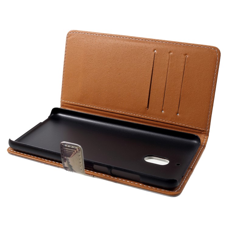 Pattern Printing Wallet Leather Phone Casing with Stand for Nokia 2.1 - Dock at Sunset-7