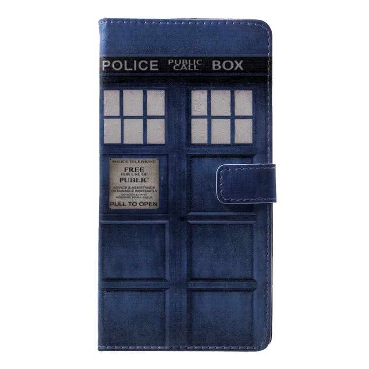 Pattern Printing Wallet Leather Phone Cover with Stand for Nokia 2.1 - Police Public Call Box-1