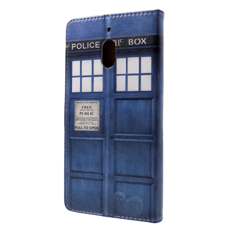 Pattern Printing Wallet Leather Phone Cover with Stand for Nokia 2.1 - Police Public Call Box-2