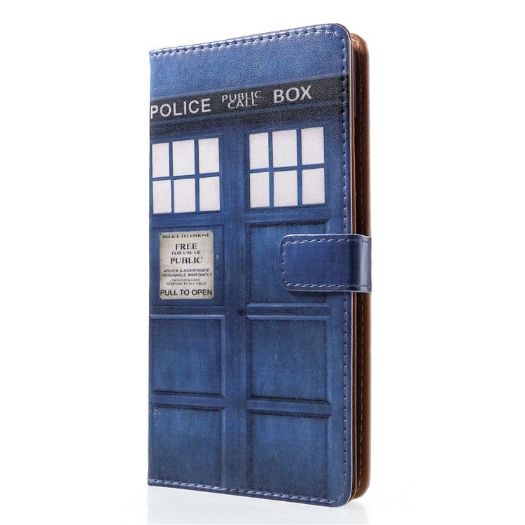 Pattern Printing Wallet Leather Phone Cover with Stand for Nokia 2.1 - Police Public Call Box-3