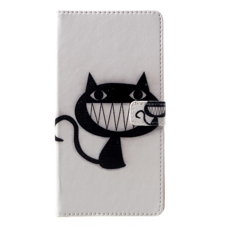 Pattern Printing Wallet Leather Flip Stand Cell Phone Case for Nokia 2.1 - Grinning Cat-1