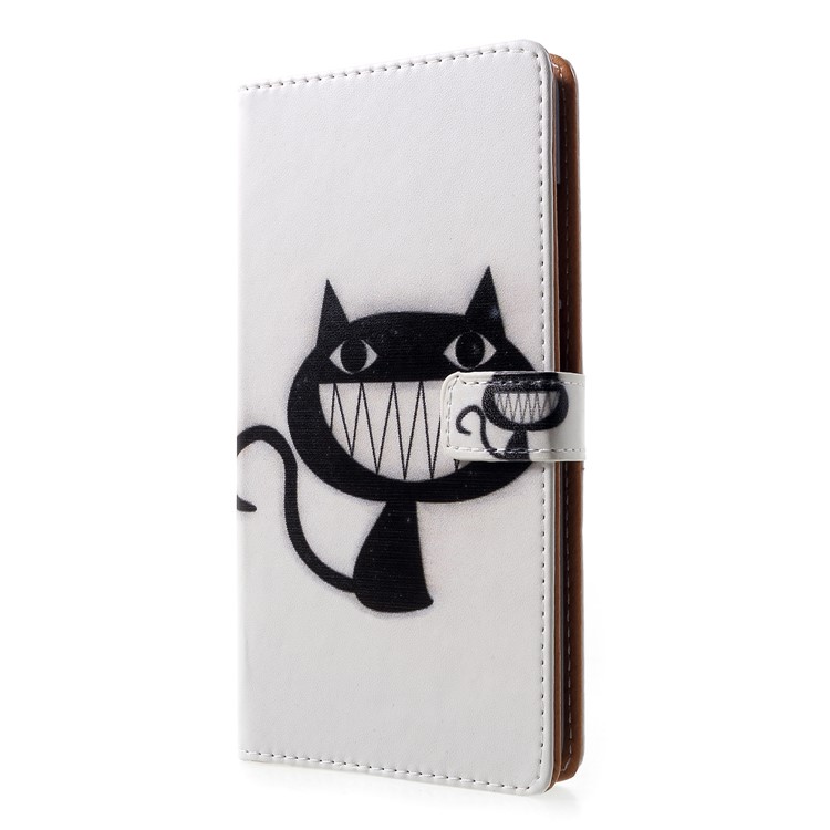 Pattern Printing Wallet Leather Flip Stand Cell Phone Case for Nokia 2.1 - Grinning Cat-3