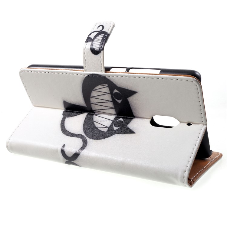 Pattern Printing Wallet Leather Flip Stand Cell Phone Case for Nokia 2.1 - Grinning Cat-4