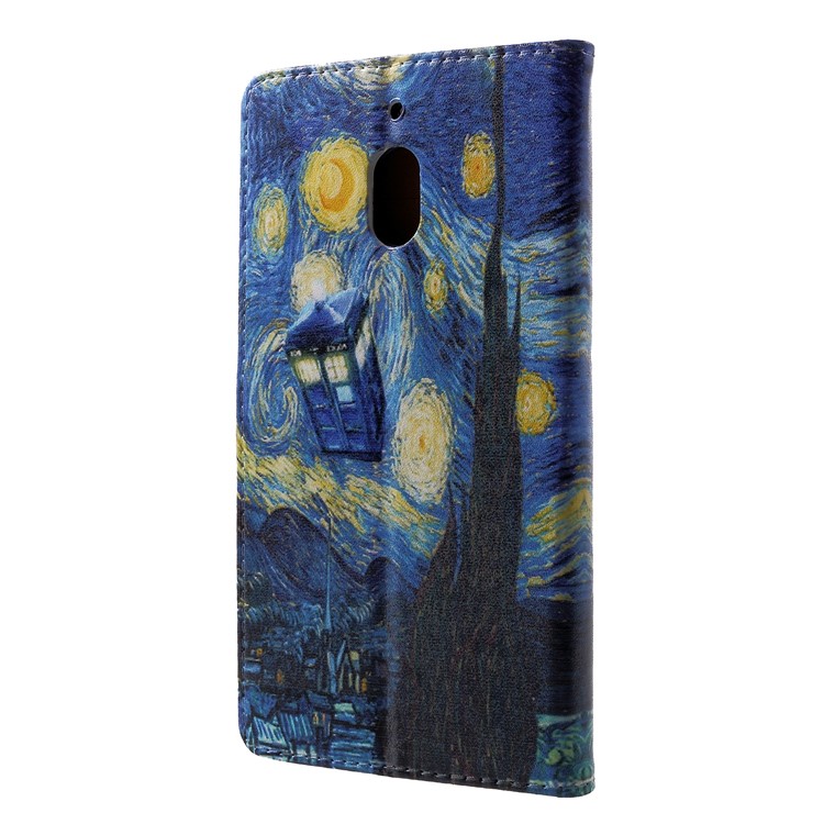 Pattern Printing Wallet Leather Flip Stand Cell Phone Shell for Nokia 2.1 - Starry Night-2