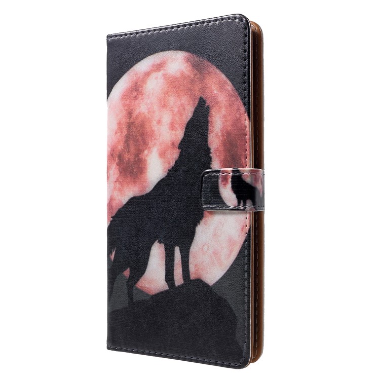 Pattern Printing PU Leather Magnetic Wallet Mobile Shell for Nokia 2.1 - Wolf Howling at the Moon-3