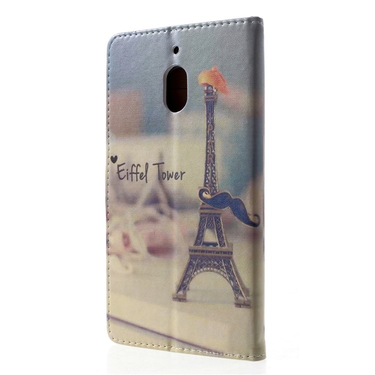Pattern Printing Wallet Leather Case Cover for Nokia 2.1 - Eiffel Tower and Mustache-2
