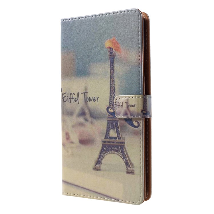 Pattern Printing Wallet Leather Case Cover for Nokia 2.1 - Eiffel Tower and Mustache-3