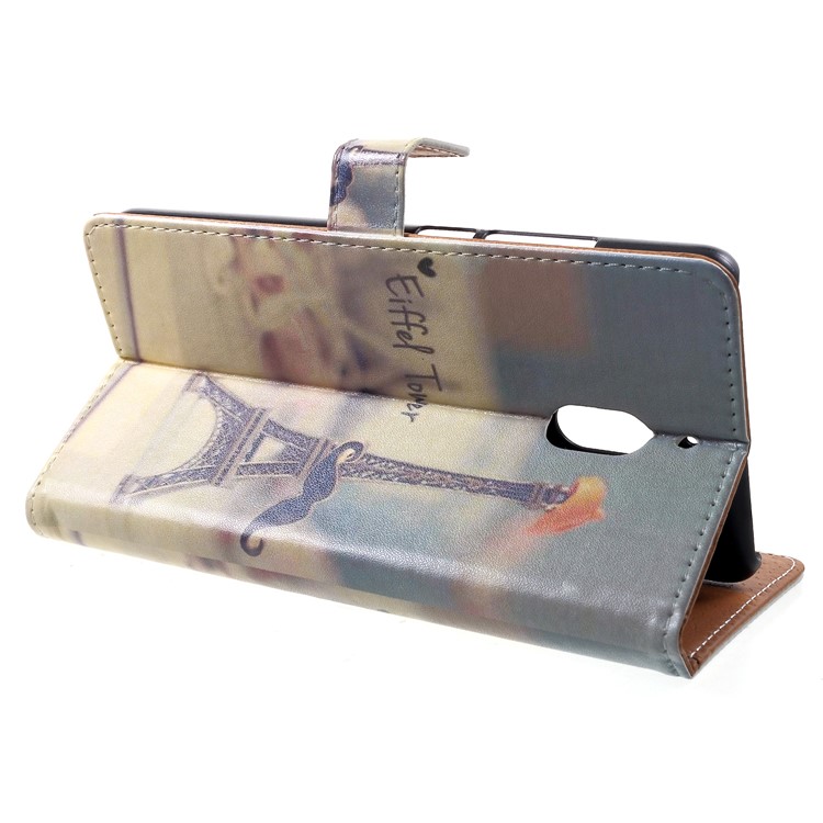 Pattern Printing Wallet Leather Case Cover for Nokia 2.1 - Eiffel Tower and Mustache-4