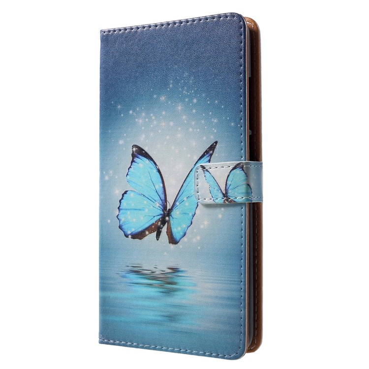 Pattern Printing Wallet Leather Cover Shell for Nokia 2.1 - Blue Butterfly-3