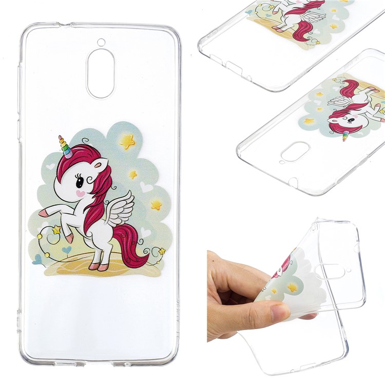 Pattern Printing Soft TPU Shell for Nokia 3.1 - Unicorn-1
