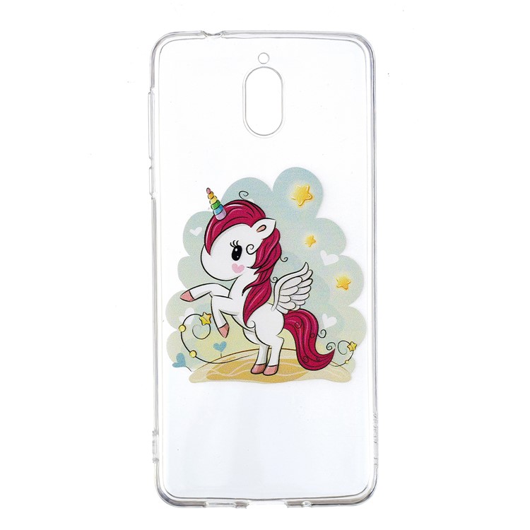 Pattern Printing Soft TPU Shell for Nokia 3.1 - Unicorn-2