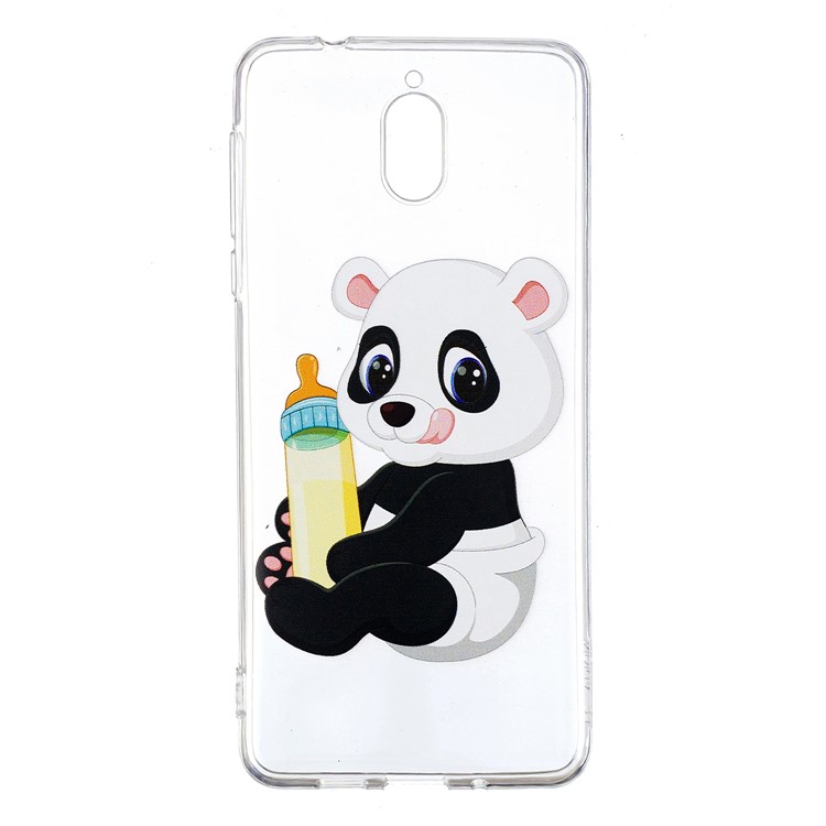 Pattern Printing Soft TPU Casing for Nokia 3.1 - Panda Baby-2