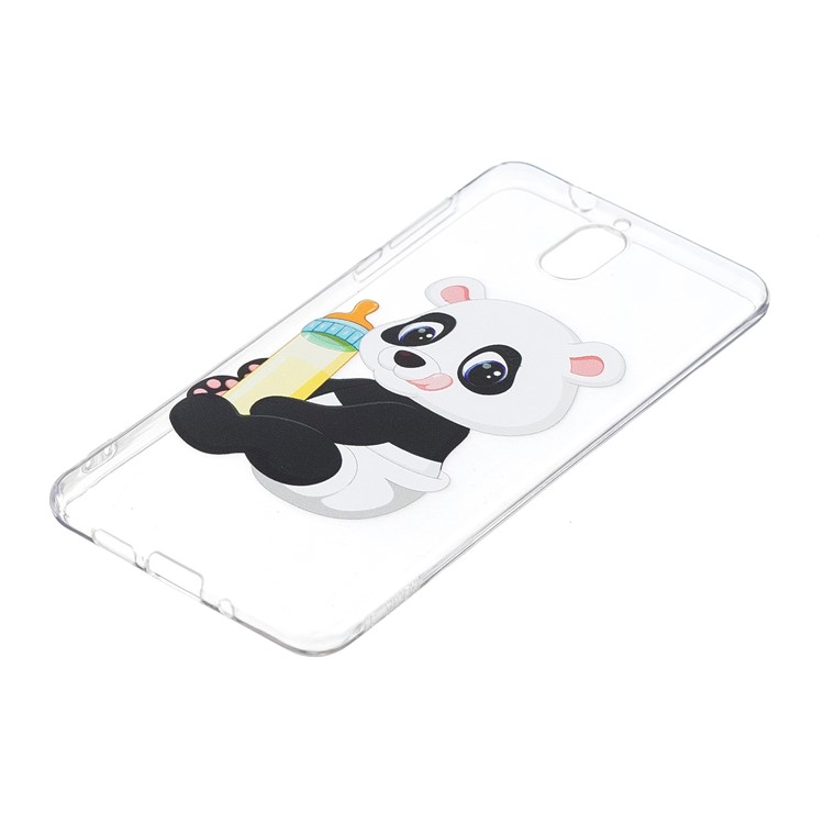 Pattern Printing Soft TPU Casing for Nokia 3.1 - Panda Baby-3
