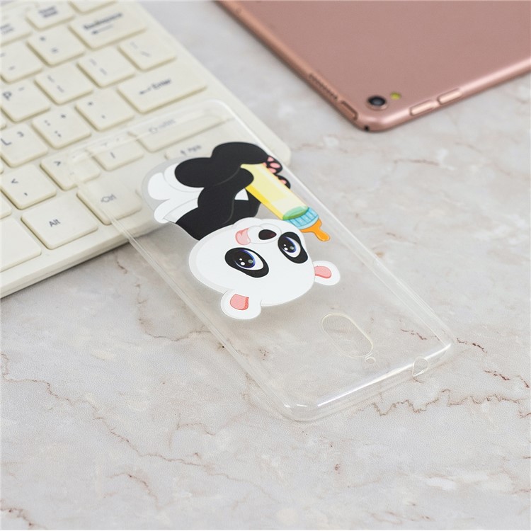 Pattern Printing Soft TPU Casing for Nokia 3.1 - Panda Baby-7