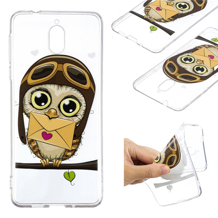 Pattern Printing Soft TPU Cell Phone Case for Nokia 3.1 - Cute Owl-1