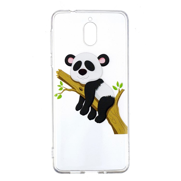 Pattern Printing Soft TPU Mobile Phone Shell for Nokia 3.1 - Panda on Branch-2