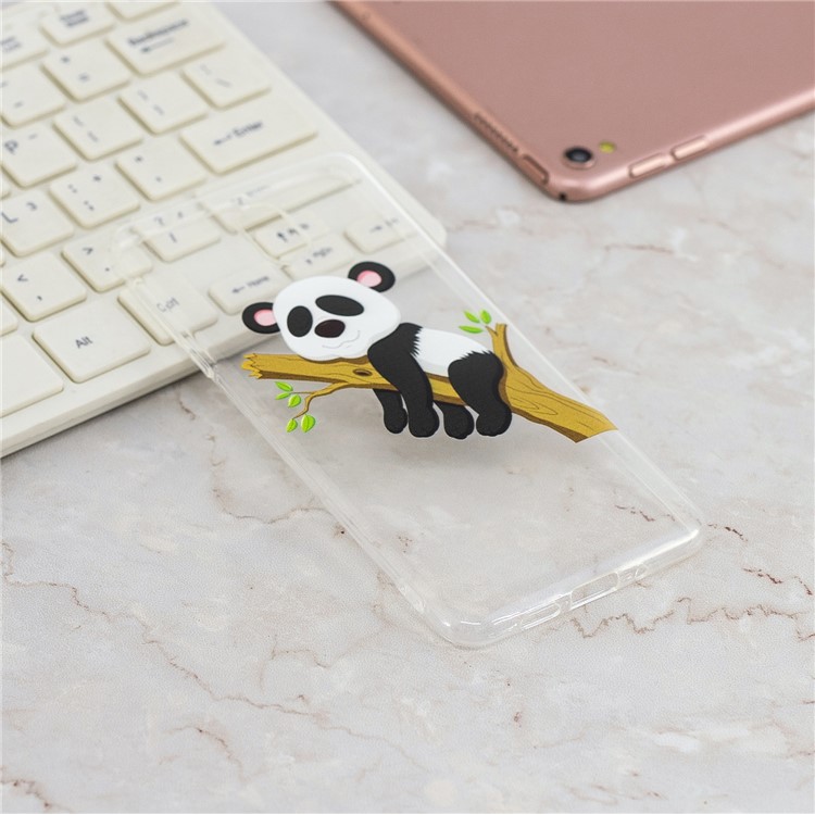 Pattern Printing Soft TPU Mobile Phone Shell for Nokia 3.1 - Panda on Branch-6