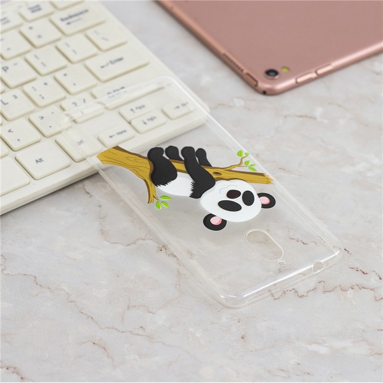 Pattern Printing Soft TPU Mobile Phone Shell for Nokia 3.1 - Panda on Branch-7