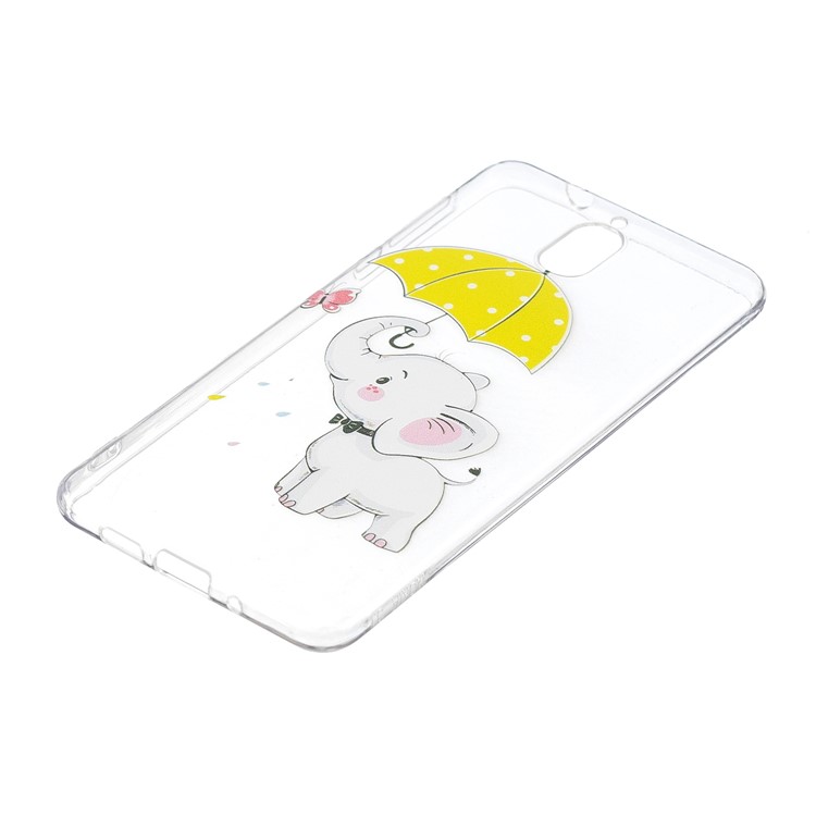 Pattern Printing Soft TPU Cell Phone Shell for Nokia 3.1 - Little Elephant with Umbrella-3