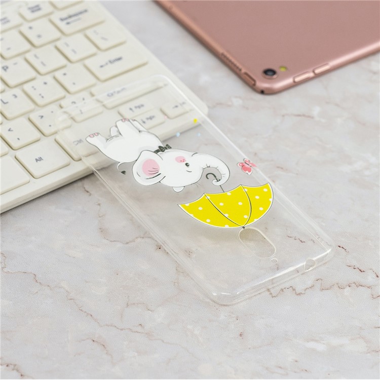 Pattern Printing Soft TPU Cell Phone Shell for Nokia 3.1 - Little Elephant with Umbrella-7