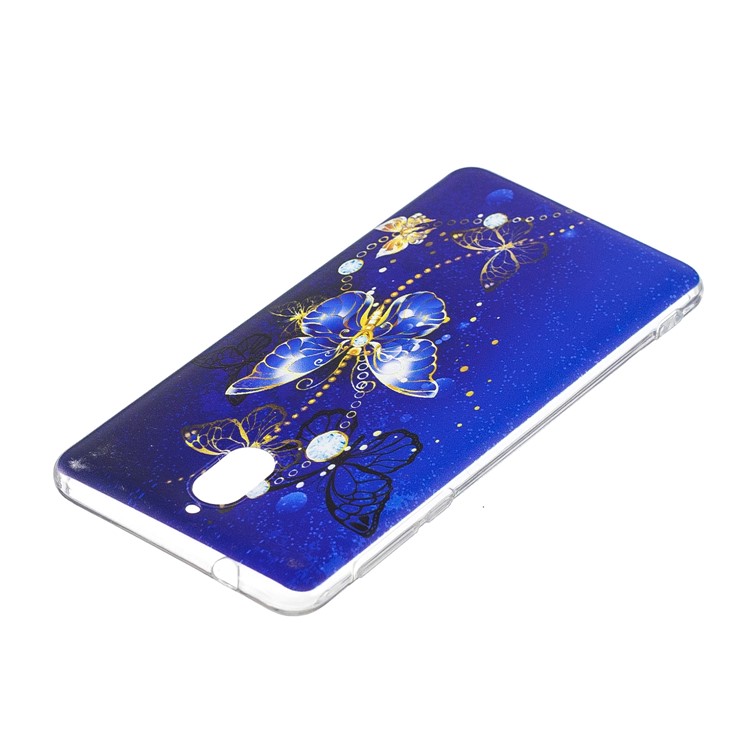 Pattern Printing Soft TPU Mobile Phone Cover for Nokia 3.1 - Blue Butterflies-4