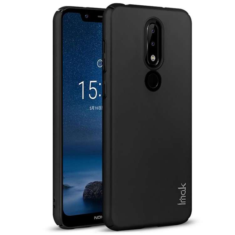 IMAK Jazz Skin Feel Hard PC Shell Case + Screen Protector Film for Nokia 6.1 Plus / X6 (2018) - Black