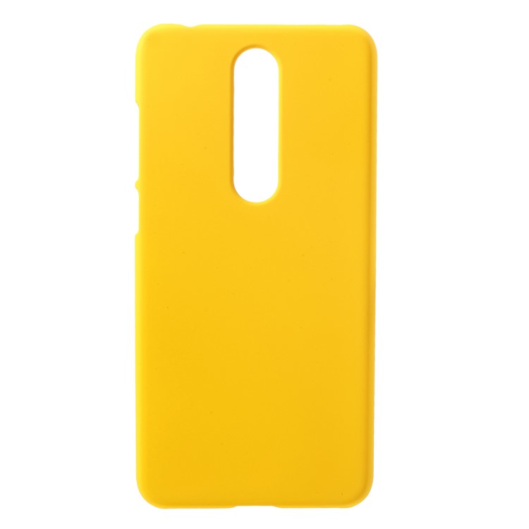 Rubberized PC Mobile Phone Cover for Nokia 5.1 Plus / X5 - Yellow-1
